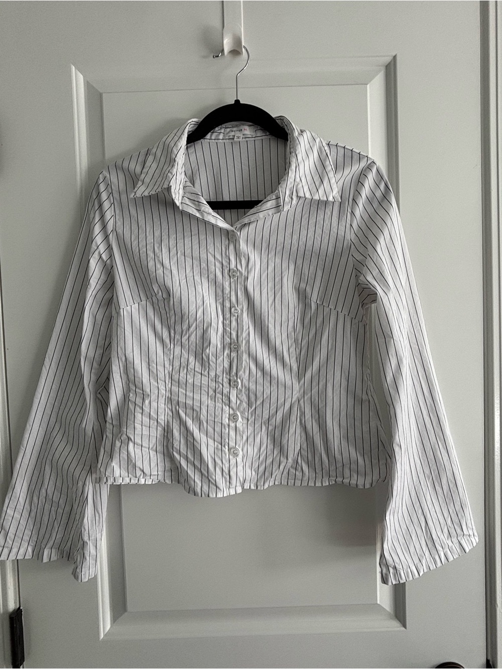 Better Be White Shirt with Black Pinstripes